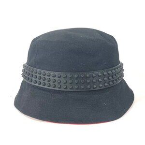 Christian Louboutin 3235326 Studs BOBINO bucket hat bob hat cotton Black Unused